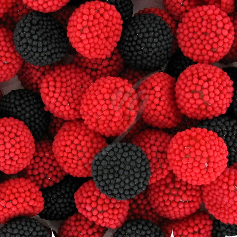 Mures et framboises à grains